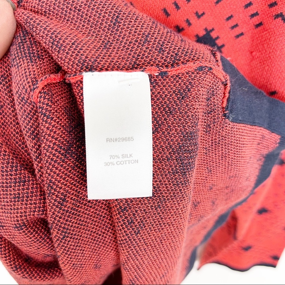 Pendleton Red Navy Printed Silk Cardigan - image 7